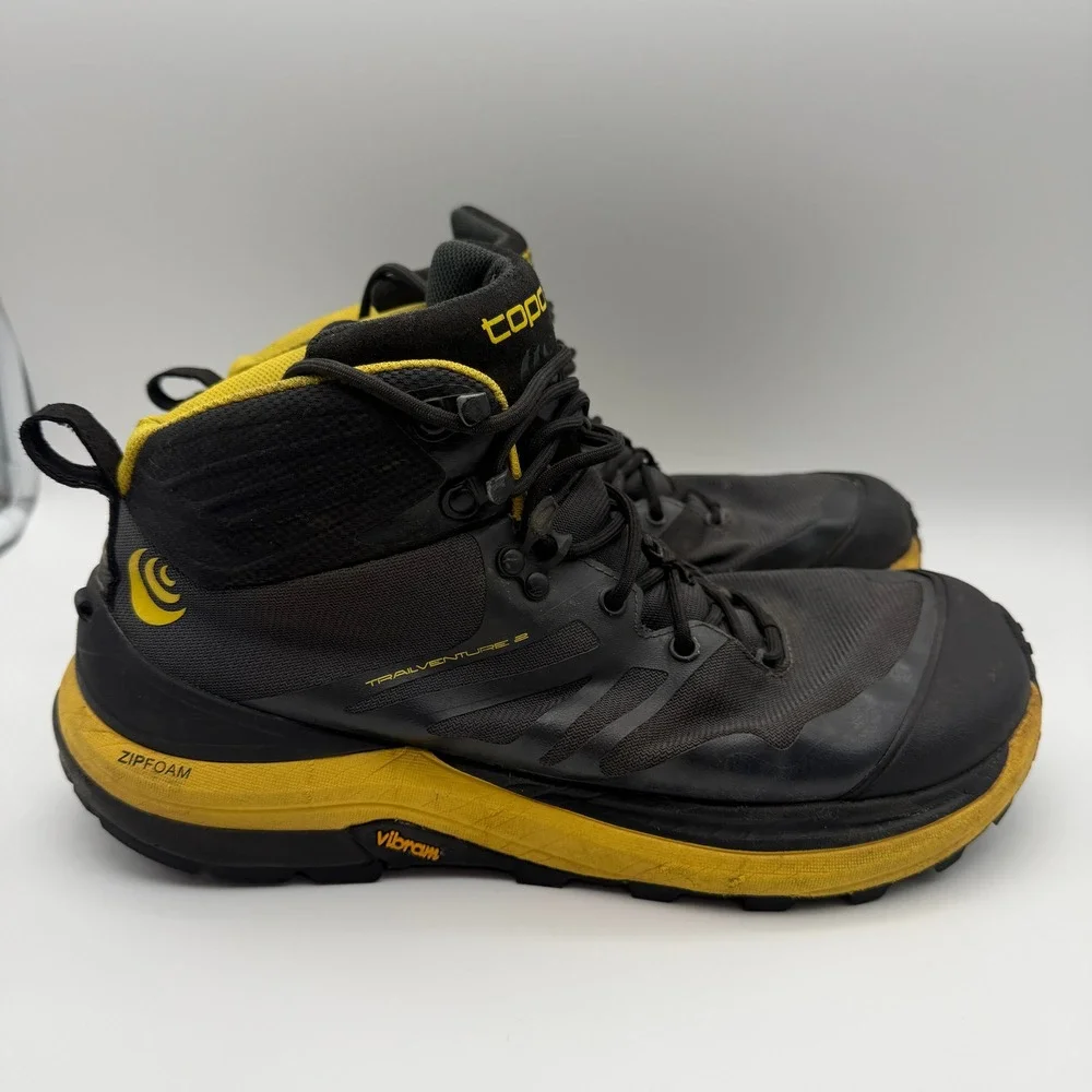 Topo Athletics Trailventure 2 Mens 10.5 Hiking Boot Charcoal/Mustard VIBRAM
